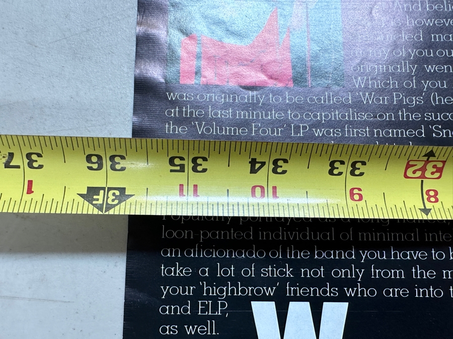 Vintage 1978 North American Tour Black Sabbath 10th Anniversary Poster Program 36 X 24 [Photo 10]