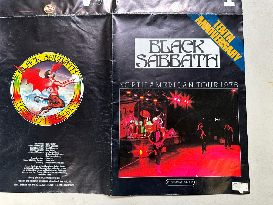 Vintage 1978 North American Tour Black Sabbath 10th Anniversary Poster Program 36 X 24 [Photo 6]