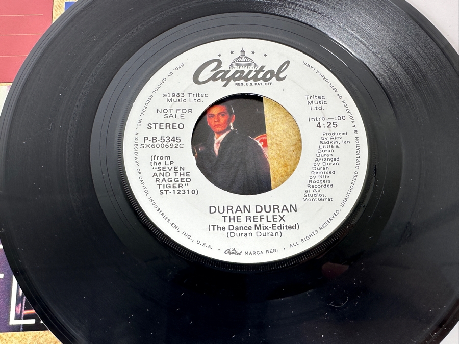 Five Duran Duran 45 Rpm Records Pair Of Special Limited Edition Poster Sleeves - The Reflex, Union Of The Snake, Is There Something I Should Know, New Moon On Monday - All Promo Copies [Photo 4]