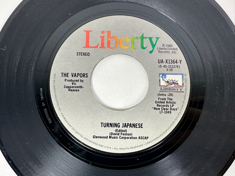 Devo - Working In The Coal Mine 1981, The Vapors - Turning Japanese 1980, Watching The Hydroplanes Clear Vinyl & The Revillos - Hungry For Love 45 Rpm Vinyl Records [Photo 5]