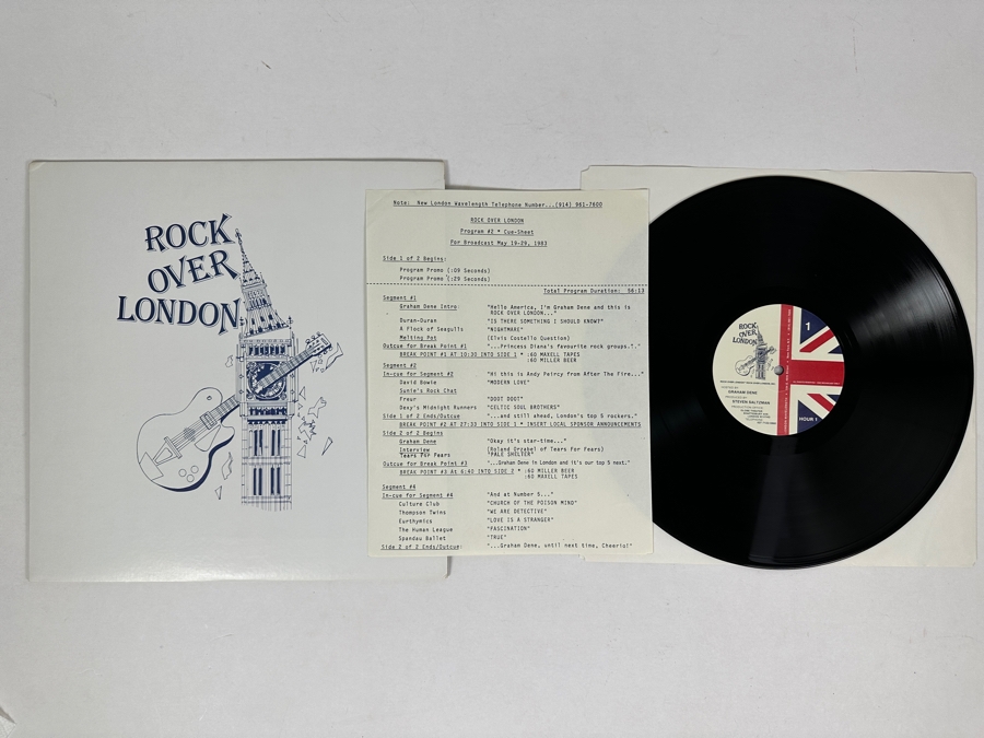 Rare Vintage 1983 Rock Over London Graham Dene London Wavelength 2 X Vinyl Records (David Bowie, Tears For Fears, Culture Club, Thompson Twins, Eurthymics, The Human League And More) [Photo 1]