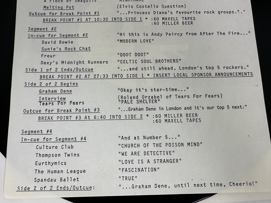 Rare Vintage 1983 Rock Over London Graham Dene London Wavelength 2 X Vinyl Records (David Bowie, Tears For Fears, Culture Club, Thompson Twins, Eurthymics, The Human League And More) [Photo 6]