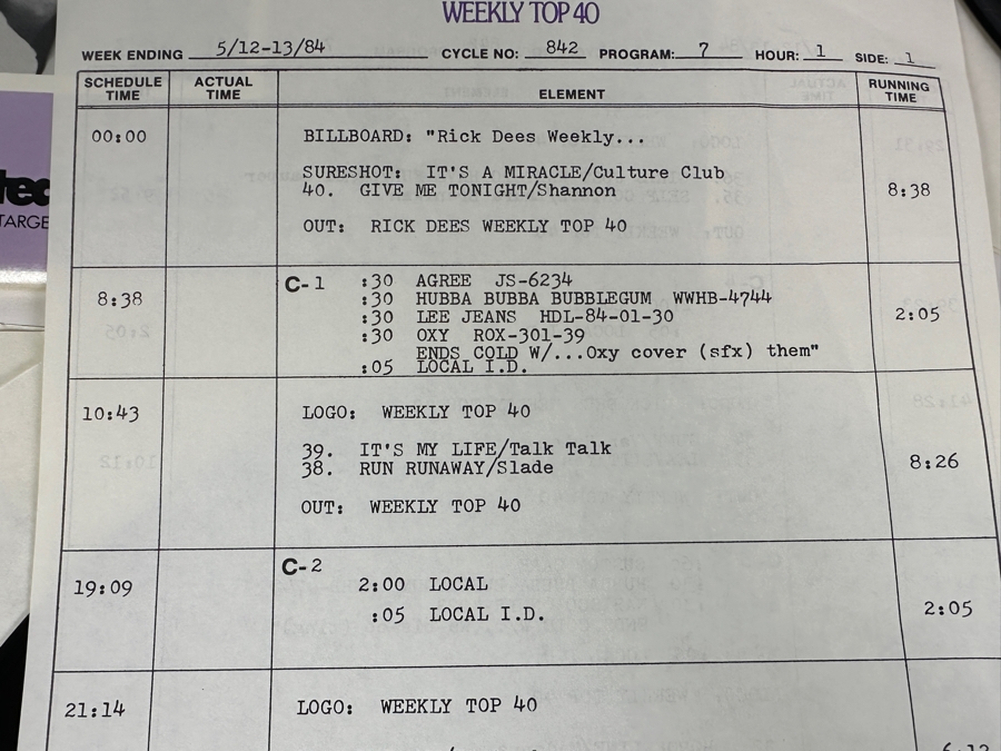 Vintage 1984 May 11 Rick Dees' Weekly Top 40: Culture Club, Talk Talk, Pretenders, Cyndi Lauper, Van Halen, Yes, Madonna & More - 4 X Vinyl Promo Records [Photo 4]