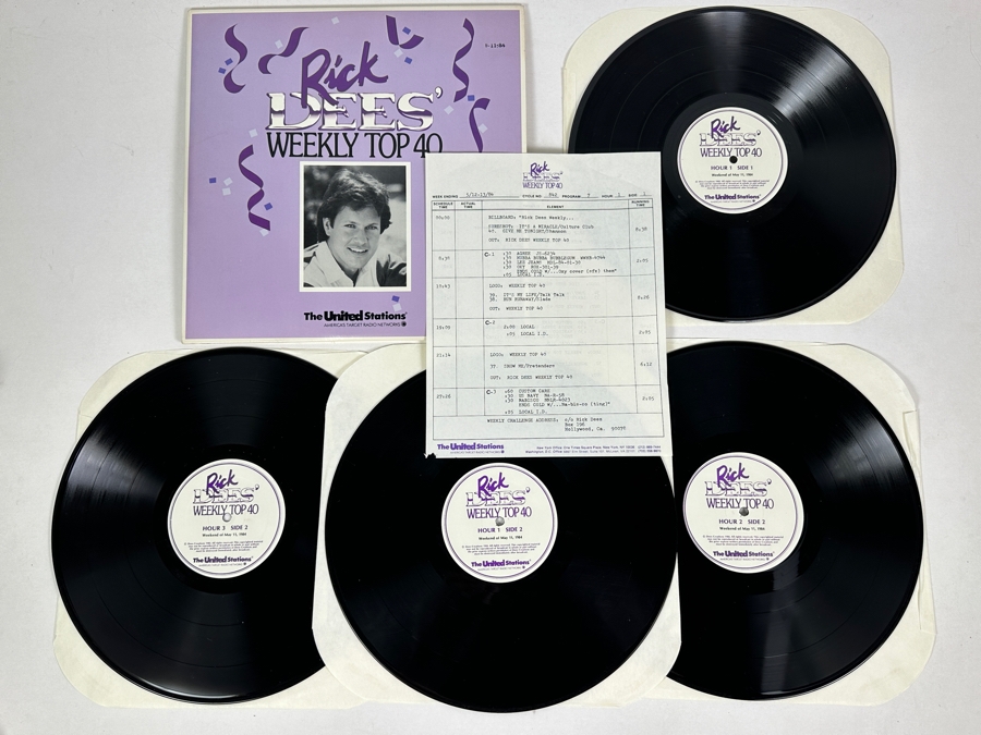 Vintage 1984 May 11 Rick Dees' Weekly Top 40: Culture Club, Talk Talk, Pretenders, Cyndi Lauper, Van Halen, Yes, Madonna & More - 4 X Vinyl Promo Records [Photo 1]