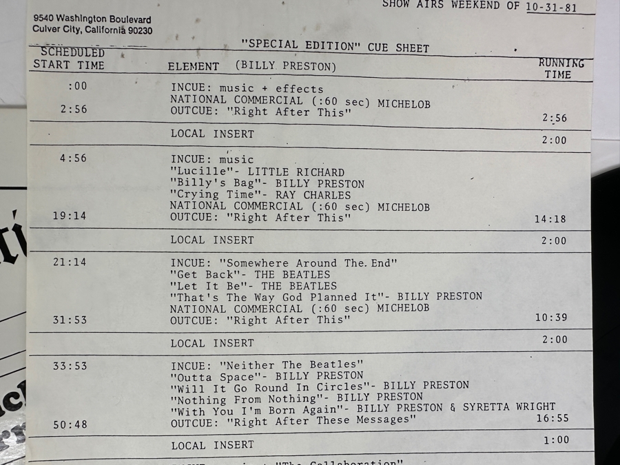 Vintage 1981 Westwood One Special Edition With Sid McCoy Black Radio's Finest Hour: Little Richard, Billy Preston, Ray Charles, The Beatles & More Vinyl Record (Jacket Has Some Water Damage) [Photo 3]