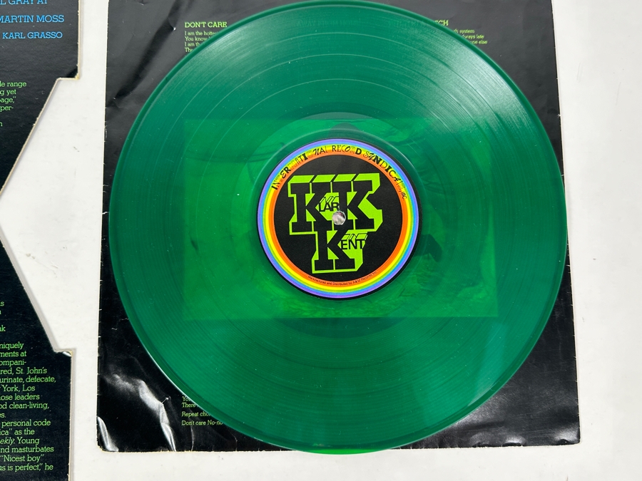 Vintage 1980 Klark Kent Kryptone Records SP 70600 Green Translucent Vinyl Record [Photo 6]