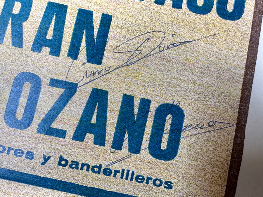 Vintage 1987 Spanish Bullfight Poster Plaza De Toros Benidorm Signed By Toreros Bullfighters 13.5 X 29 [Photo 5]