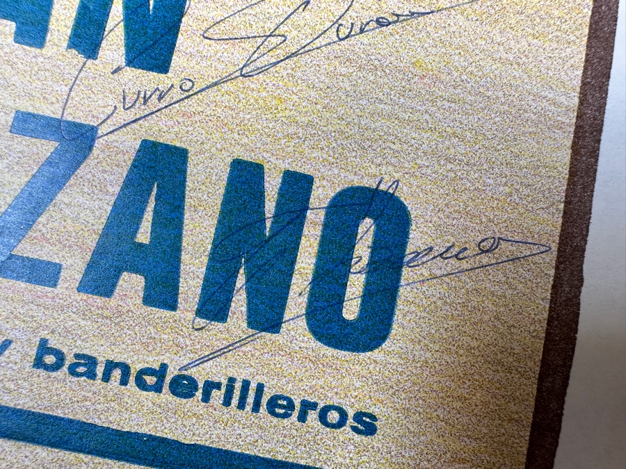 Vintage 1987 Spanish Bullfight Poster Plaza De Toros Benidorm Signed By Toreros Bullfighters 13.5 X 29 [Photo 6]