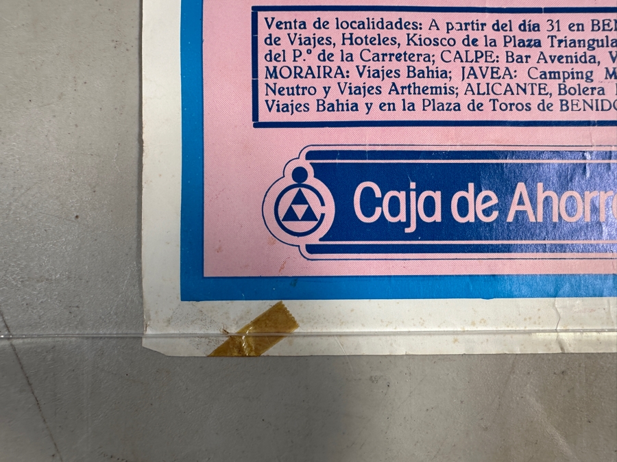 Vintage 1983 Spanish Bullfight Poster Plaza De Toros Benidorm 18 X 39 [Photo 8]