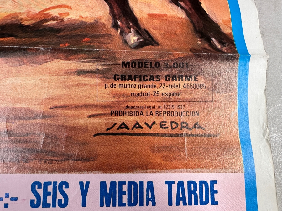Vintage 1983 Spanish Bullfight Poster Plaza De Toros Benidorm 18 X 39 [Photo 4]