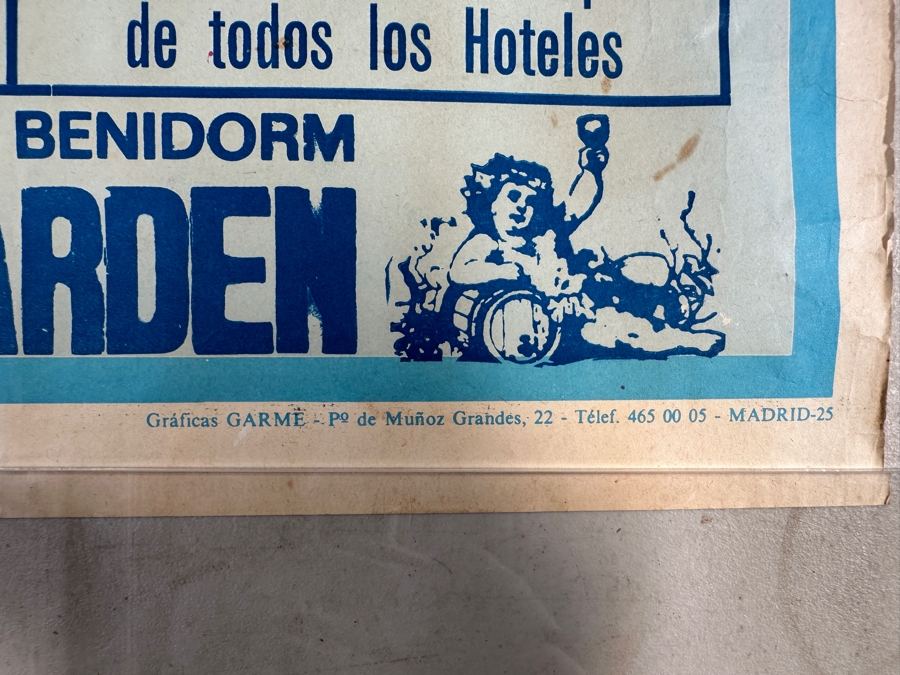 Vintage 1985 Spanish Bullfight Poster Plaza De Toros Benidorm 17.5 X 39 [Photo 7]