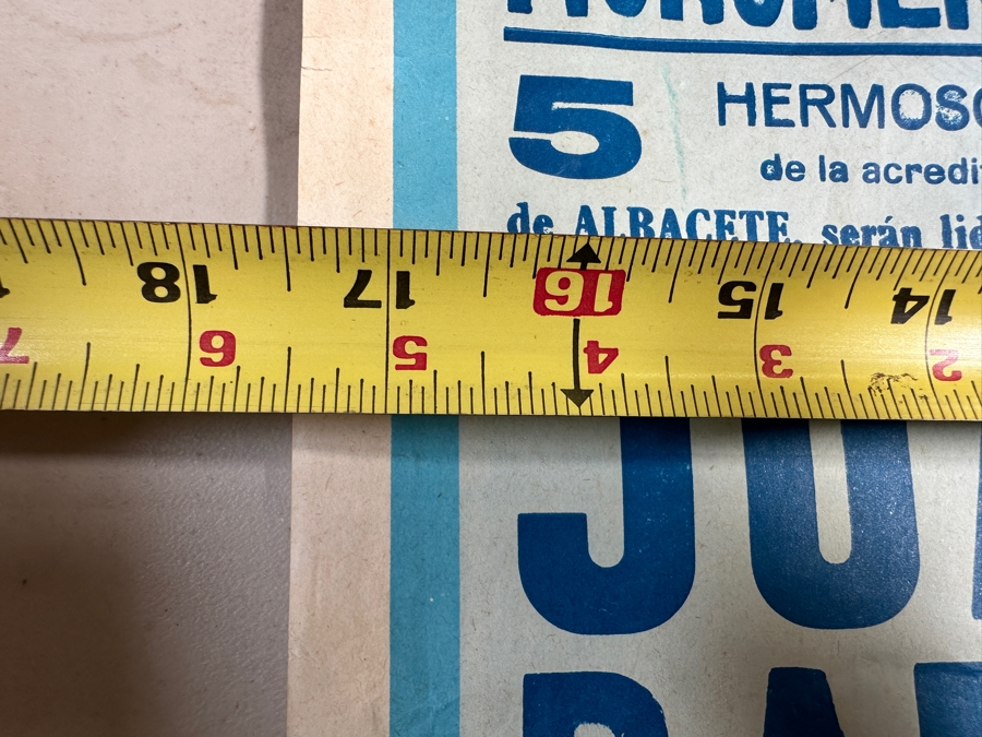 Vintage 1985 Spanish Bullfight Poster Plaza De Toros Benidorm 17.5 X 39 [Photo 9]