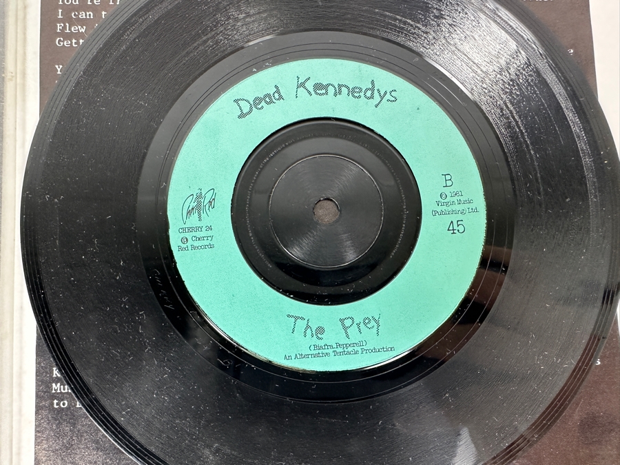 Vintage 1981 Dead Kennedys Too Drunk To Jello Biafra Cherry Red Records Cherry 24 45 Rpm Vinyl Record [Photo 8]
