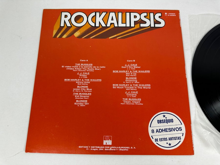 Vintage 1980 Rockalipsis Ariola Records I-200.805 Compilation: J.J. Cale, Bob Marley & The Wailers, Blondie & More Vinyl Record Spanish Import [Photo 4]