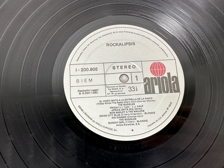 Vintage 1980 Rockalipsis Ariola Records I-200.805 Compilation: J.J. Cale, Bob Marley & The Wailers, Blondie & More Vinyl Record Spanish Import [Photo 7]