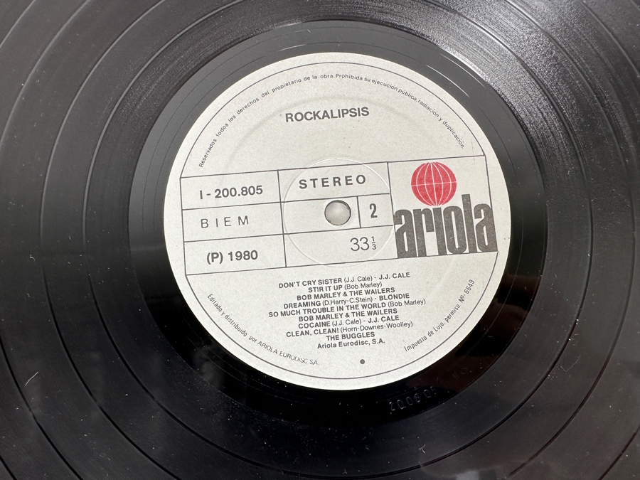 Vintage 1980 Rockalipsis Ariola Records I-200.805 Compilation: J.J. Cale, Bob Marley & The Wailers, Blondie & More Vinyl Record Spanish Import [Photo 9]
