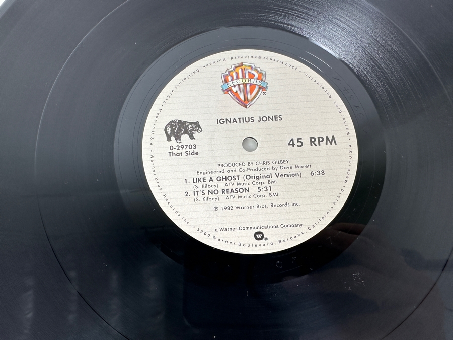 Vintage 1982 Ignatius Jones - Like A Ghost Warner Bros Records 0-29703 Vinyl Record [Photo 8]