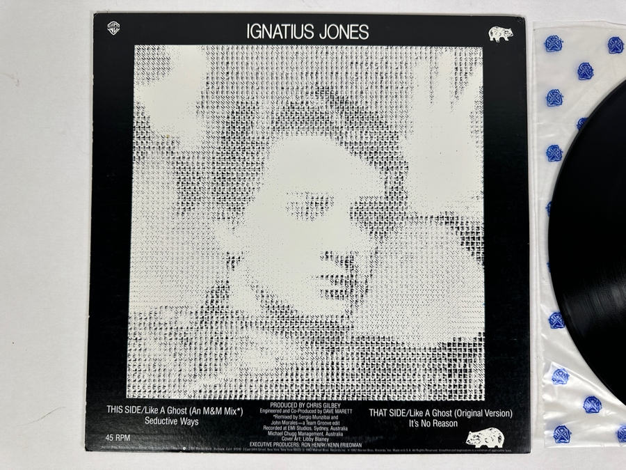 Vintage 1982 Ignatius Jones - Like A Ghost Warner Bros Records 0-29703 Vinyl Record [Photo 4]