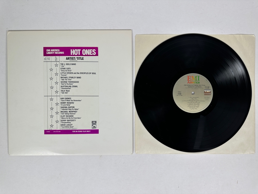 Vintage 1982 EMI America / Liberty Hot Ones Various Artists Compilation EMI America Records SPRO-9865 Vinyl Record [Photo 1]