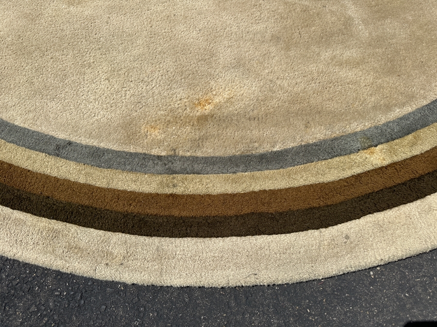 Vintage Mid-Century Edward Fields Round Wool Area Rug 8'W [Photo 5]