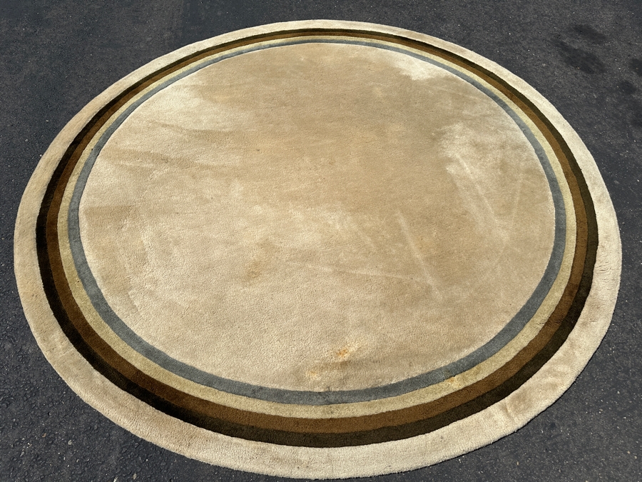 Vintage Mid-Century Edward Fields Round Wool Area Rug 8'W [Photo 2]