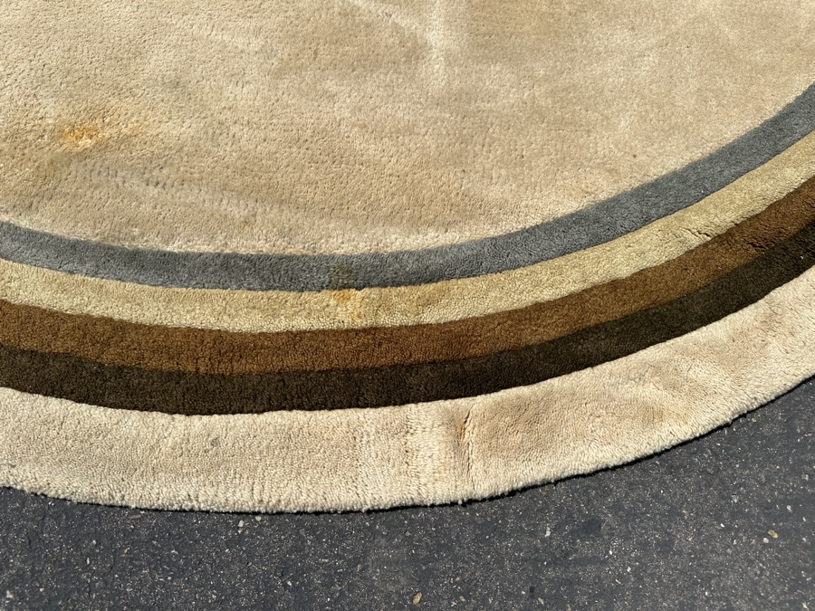 Vintage Mid-Century Edward Fields Round Wool Area Rug 8'W [Photo 6]