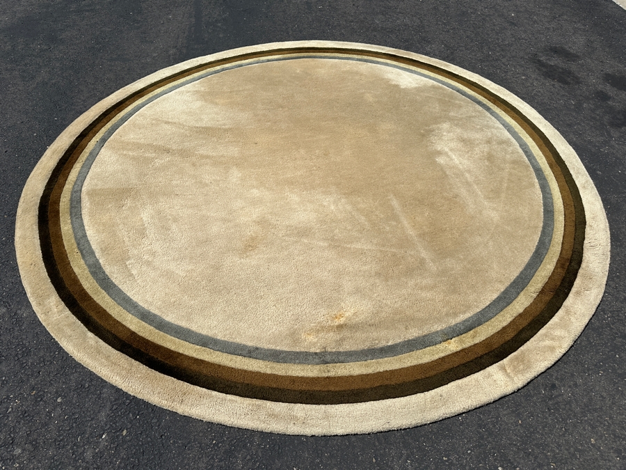 Vintage Mid-Century Edward Fields Round Wool Area Rug 8'W [Photo 4]