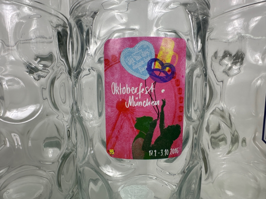 Set Of Ten Vintage German Oktoberfest Glass Beer Steins 1L [Photo 5]