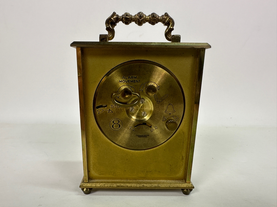 Vintage Working Brass French Linden Mechanical 8 Day 7 Jewels Clock 3W X 1.25D X 4.5H [Photo 4]