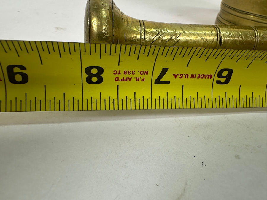 Old Solid Brass Mortar 4H And Pestle 8L [Photo 9]