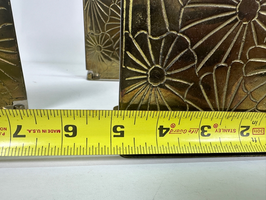 Set Of Six Vintage Brass Hinged Bookends 5W X 5.5H [Photo 5]