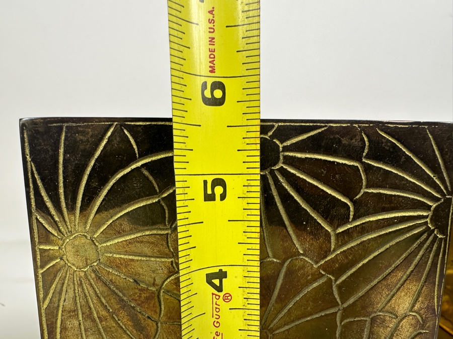 Set Of Six Vintage Brass Hinged Bookends 5W X 5.5H [Photo 6]