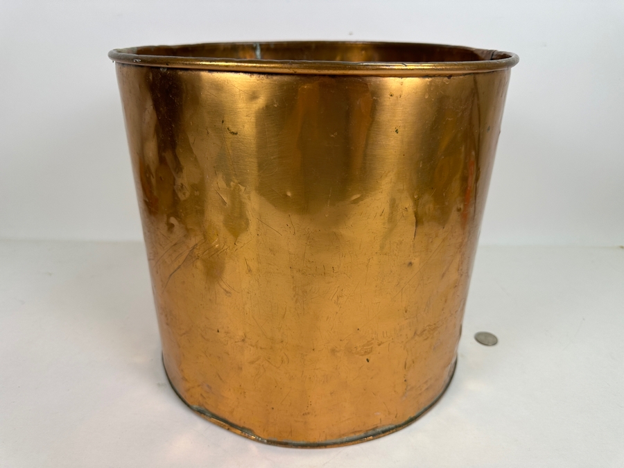 Vintage Large Copper Pail Bucket 12.5W X 11.5H [Photo 2]