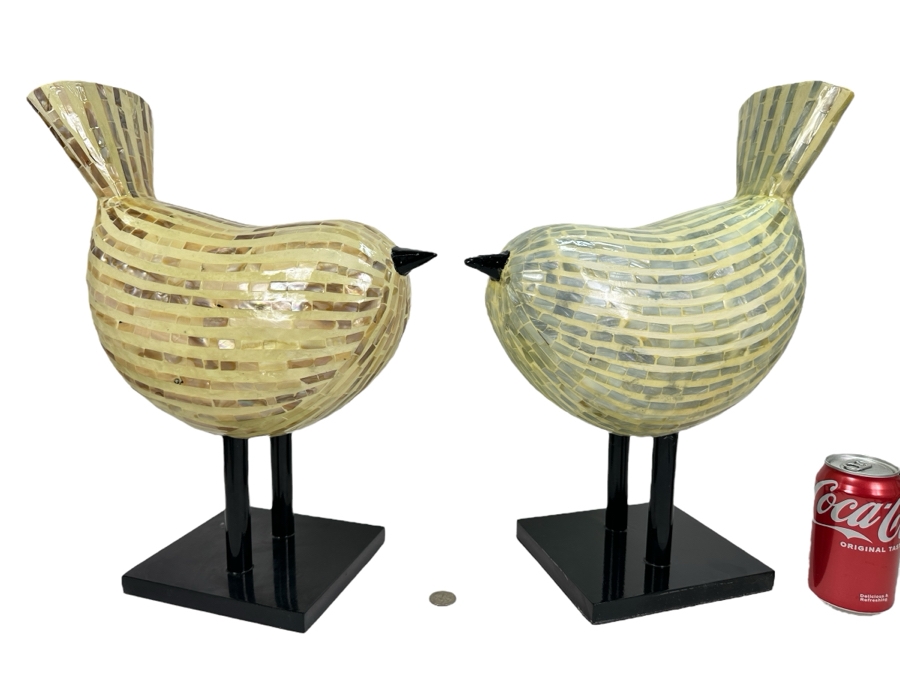 Pair Of Decorative Bird Sculptures 17'H