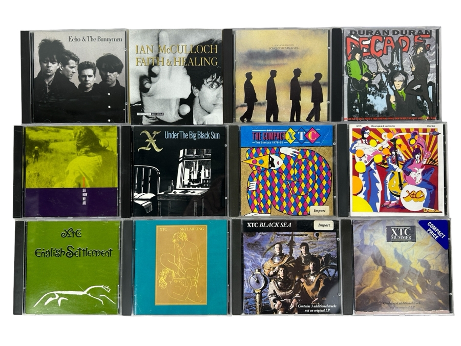 (12) Music CDs: Echo & The Bunnymen, Ian McCulloch, Duran Duran, X & XTC
