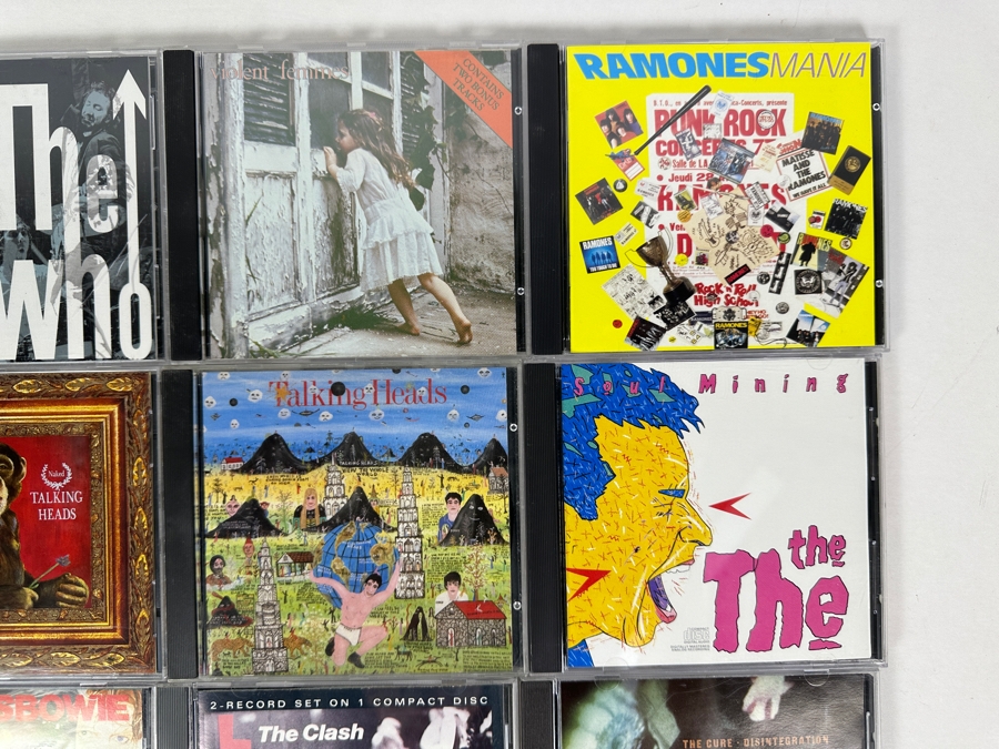 (16) Music CDs: Aerosmith, The Who, Violent Femmes, Ramones, Talking Heads, The The, David Bowie, The Clash, The Cure [Photo 3]