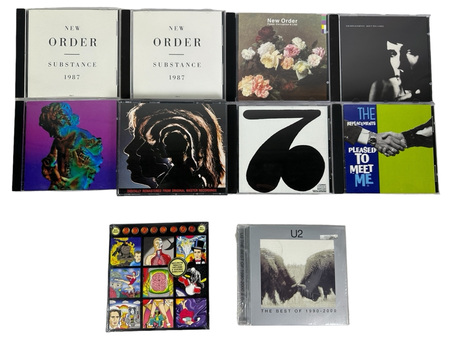 (10) Music CDs: Sealed Copy Of Pearl Jam - Back Spacer, Sealed Copy Of U2 - The Best Of 1990-2000, New Order, The Replacements & The Rolling Stones [Photo 1]