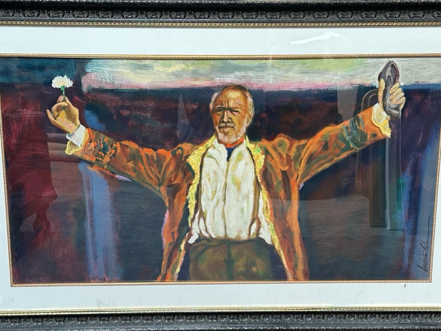 Anthony Quinn (1915-2001) Actor / Artist Hand Signed Limited Edition Serigraph 1988 Self Portrait Titled 'Triumph' Numbered 129 Of 299 26 X 48 Framed 59 X 37 Estimate $3,000-$5,000 [Photo 4]