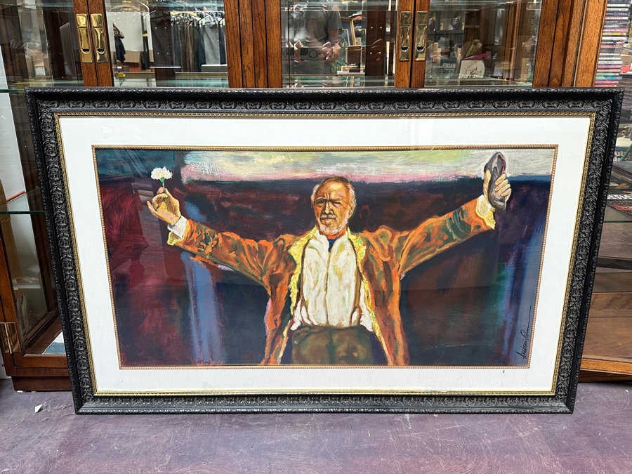 Anthony Quinn (1915-2001) Actor / Artist Hand Signed Limited Edition Serigraph 1988 Self Portrait Titled 'Triumph' Numbered 129 Of 299 26 X 48 Framed 59 X 37 Estimate $3,000-$5,000 [Photo 3]