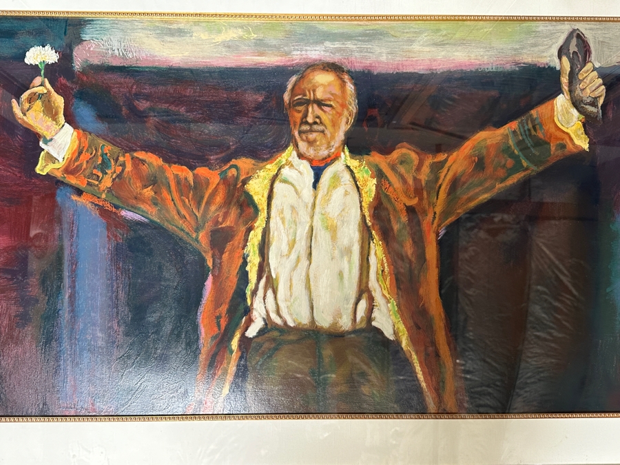 Anthony Quinn (1915-2001) Actor / Artist Hand Signed Limited Edition Serigraph 1988 Self Portrait Titled 'Triumph' Numbered 129 Of 299 26 X 48 Framed 59 X 37 Estimate $3,000-$5,000 [Photo 2]