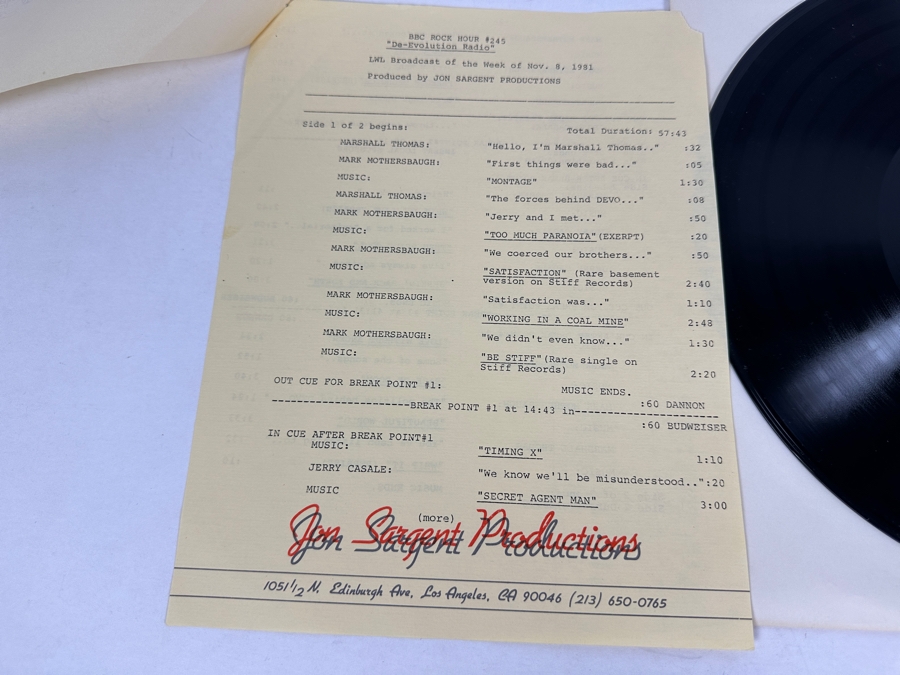 London Wavelengths B.B.C. Rock Hour #245 Week Of Nov. 8, 1981 Rock Hour Special Featuring: DEVO [Photo 7]