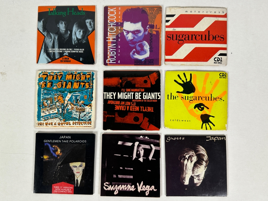 Just Added - (9) Vintage 3 Inch CD Music Maxi Singles: Talking Heads, The Sugarcubes, They Might Be Giants, Suzanne Vega, Japan & Robyn Hitchcock [Photo 1]