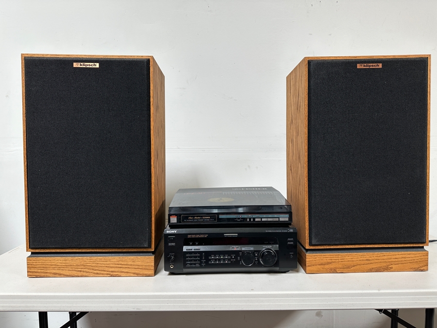 Just Added - Pair Of Nice Klipsch Kg4 Speakers With Original Boxes 27.5H - Tested Working [Photo 3]