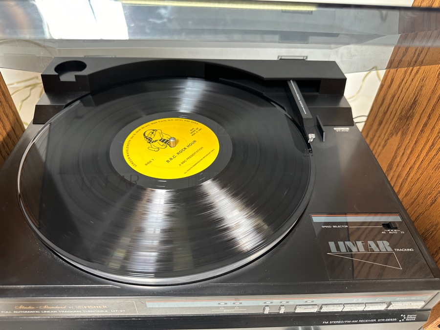 Just Added - Fisher Full Automatic Linear Tracking Turntable Record Player MT-57 (Missing One Of The Back Hinges) - Tested Working [Photo 5]