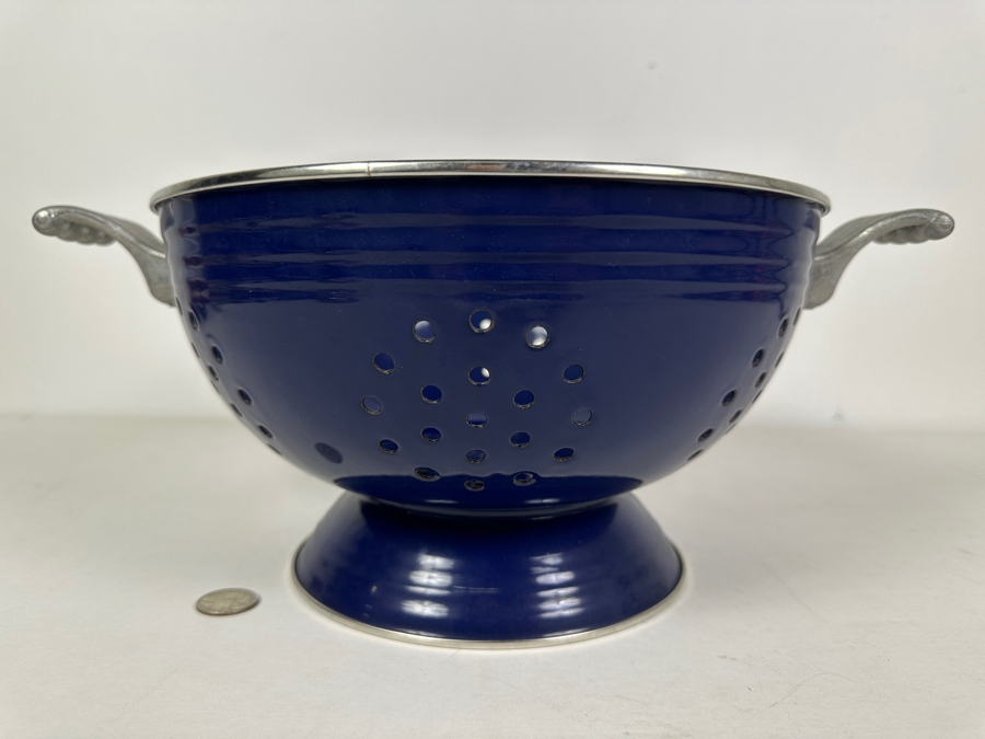 Just Added - Blue Metal Enamel Colander Fiesta Fiestaware [Photo 4]