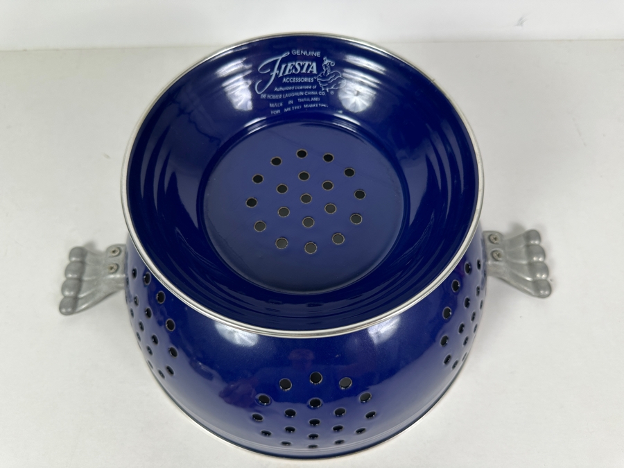 Just Added - Blue Metal Enamel Colander Fiesta Fiestaware [Photo 5]