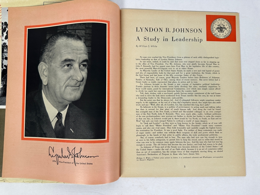 Just Added - Vintage 1961 Official Inaugural Program Of John F. Kennedy & Lyndon B. Johnson [Photo 7]