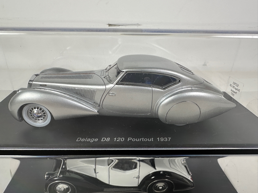 Just Added - Pair Of Diecast Spark Model Cars: Voisin C27 Aerosport 1934 & Delage D8 120 Pourtout 1937 - 7W [Photo 4]