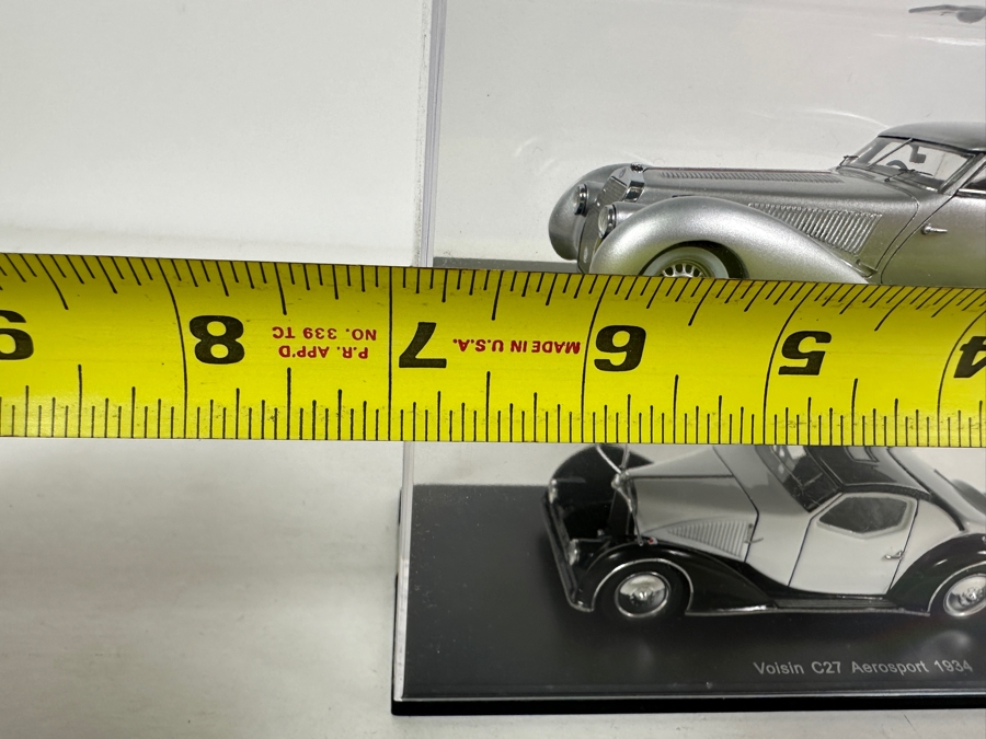 Just Added - Pair Of Diecast Spark Model Cars: Voisin C27 Aerosport 1934 & Delage D8 120 Pourtout 1937 - 7W [Photo 6]