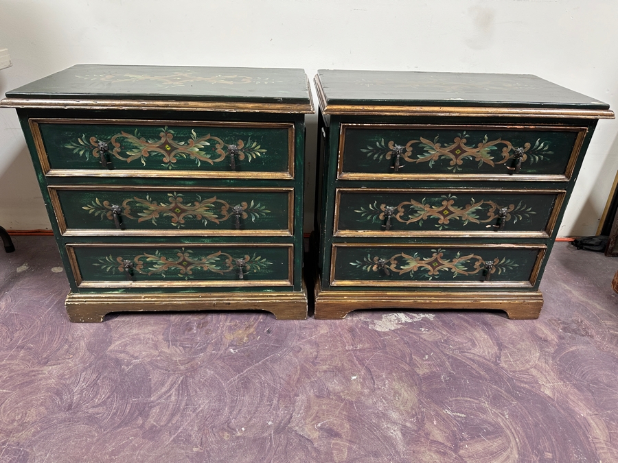 Just Added - Pair Of Wooden South Cone Trading Company Nightstands Hand Made In Peru 29.5W X 16.5D X 28H [Photo 2]